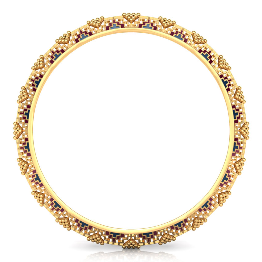 Enamel Deco Broad Gold Bangle