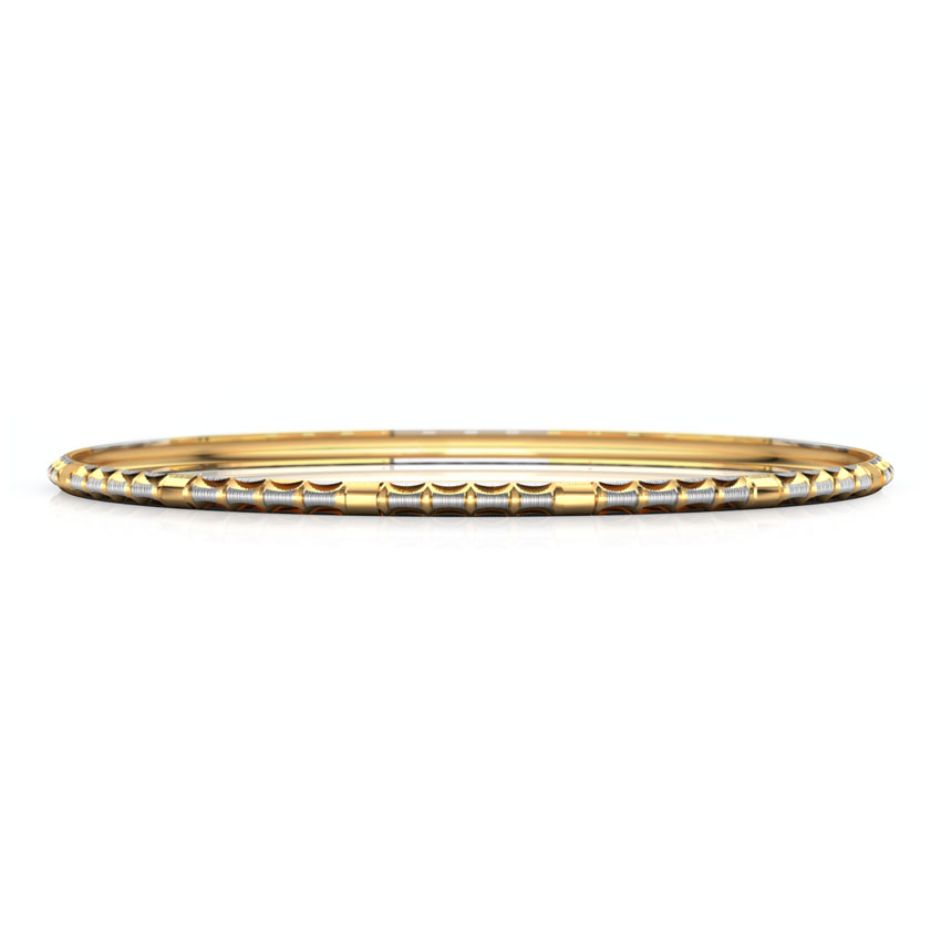 Four Tone Grooved Gold Bangle Set of 4