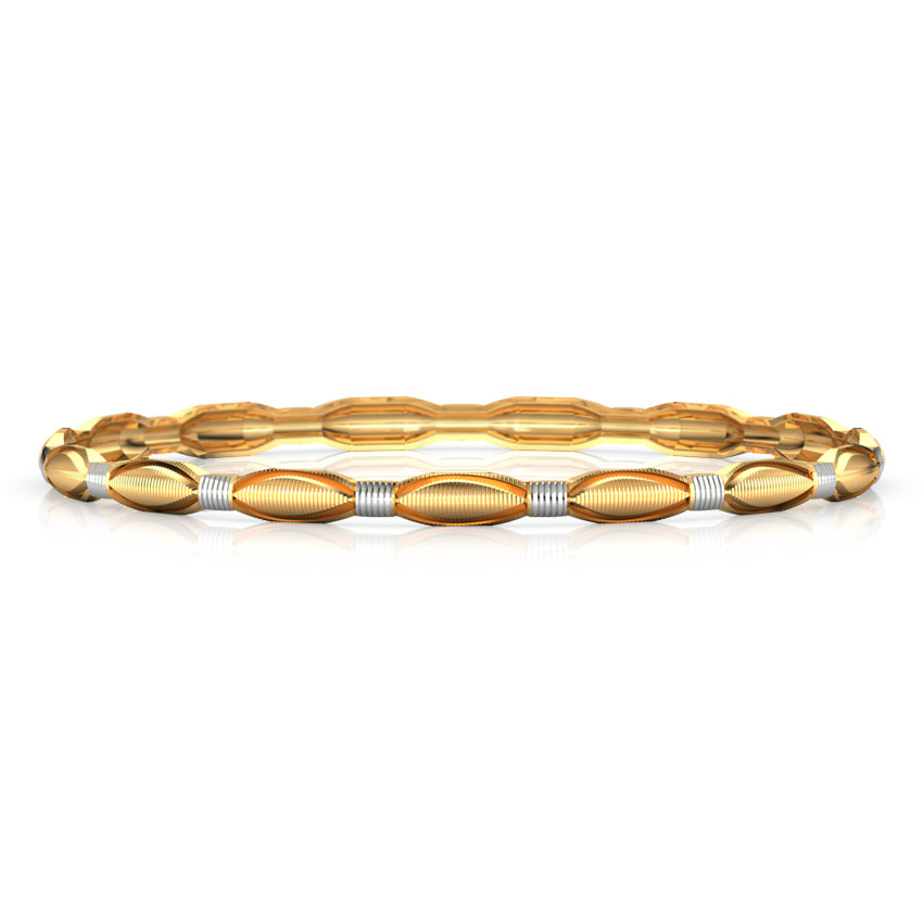 Four Tone Textured Gold Bangle Set of 4