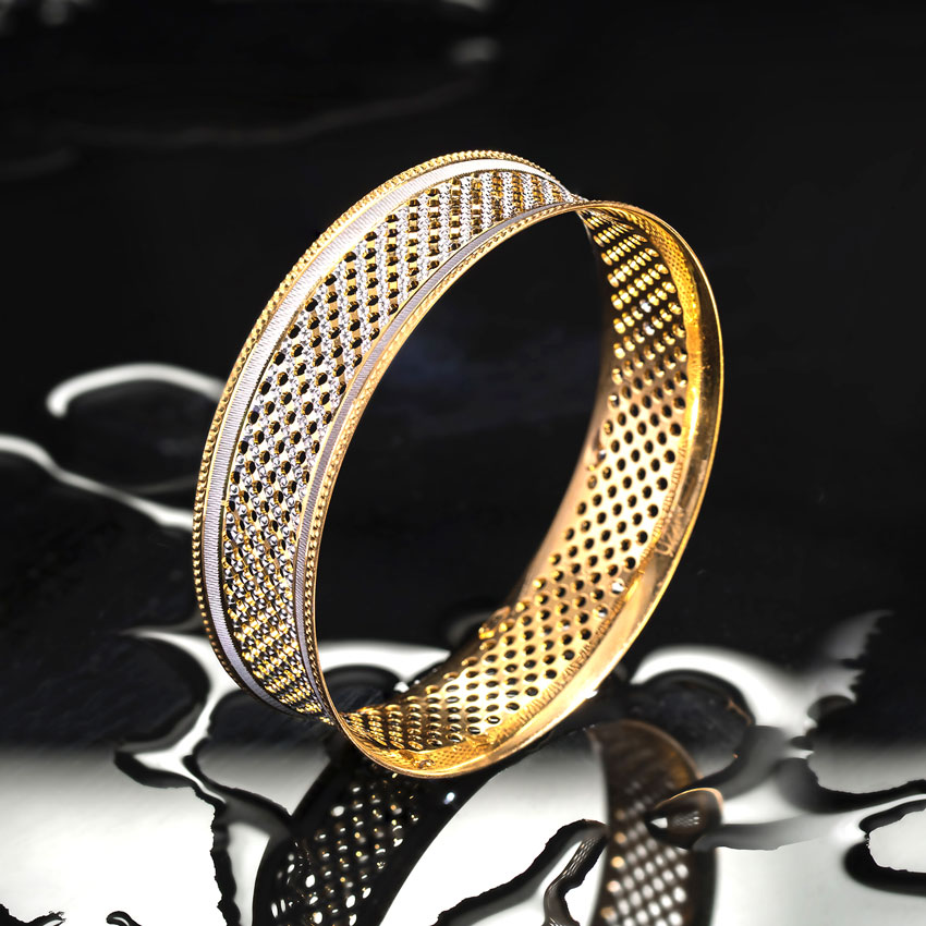 Lattice Mesh Gold Bangle