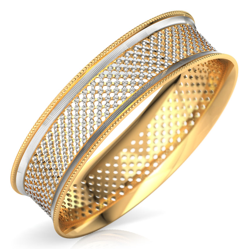 Lattice Mesh Gold Bangle