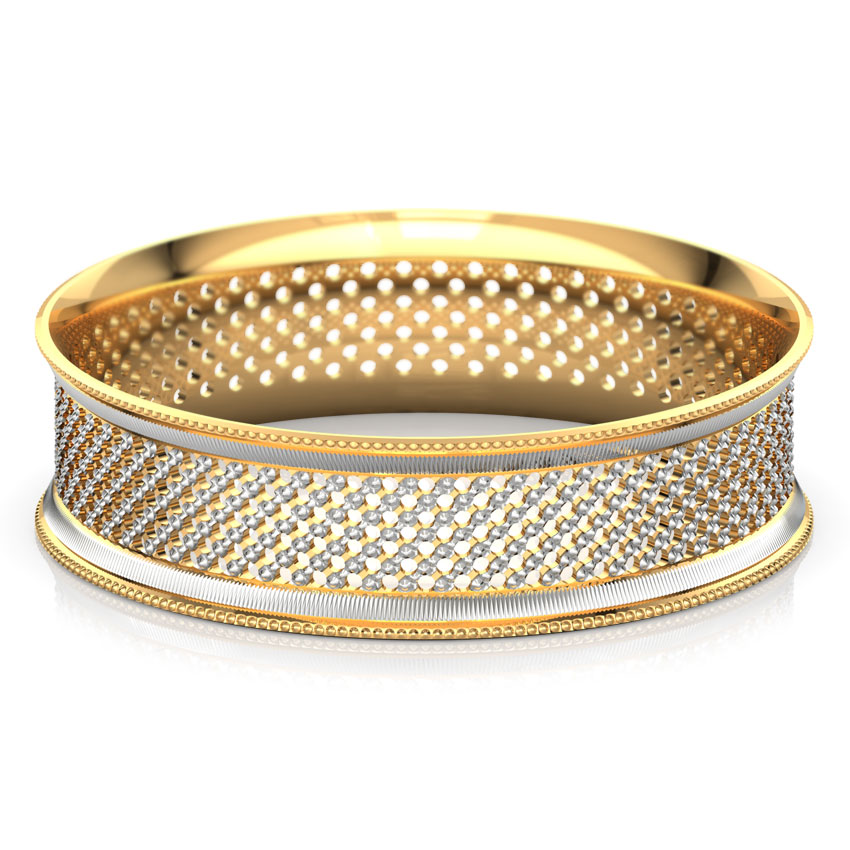 Lattice Mesh Gold Bangle