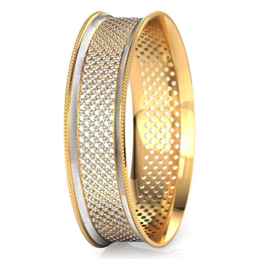 Lattice Mesh Gold Bangle