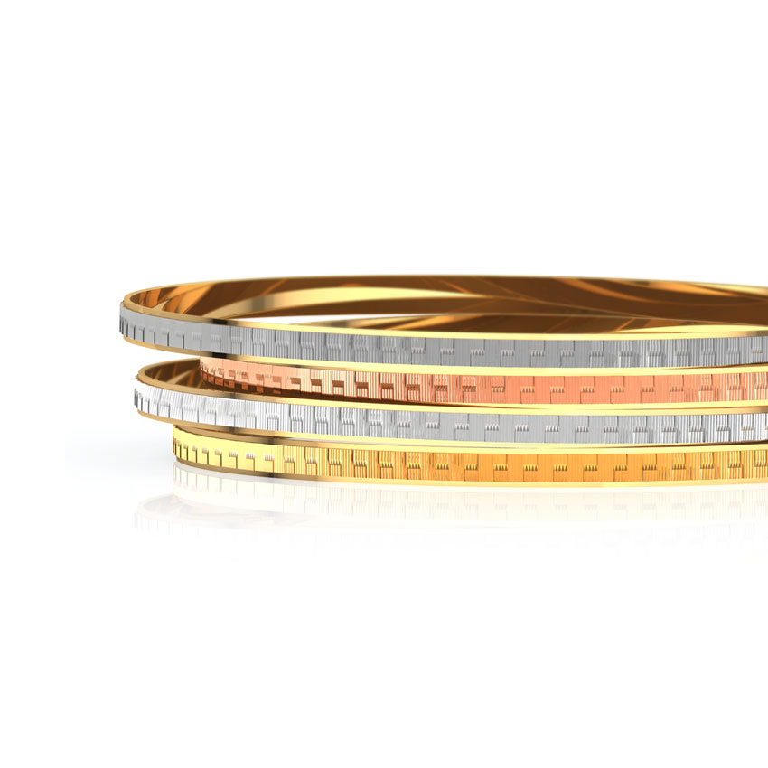 Straight Weave Gold Bangle Set of 4