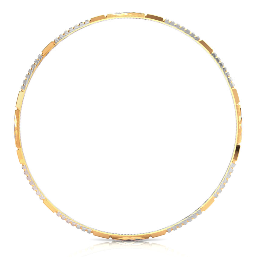 Facet Cut Gold Bangle Set of 2