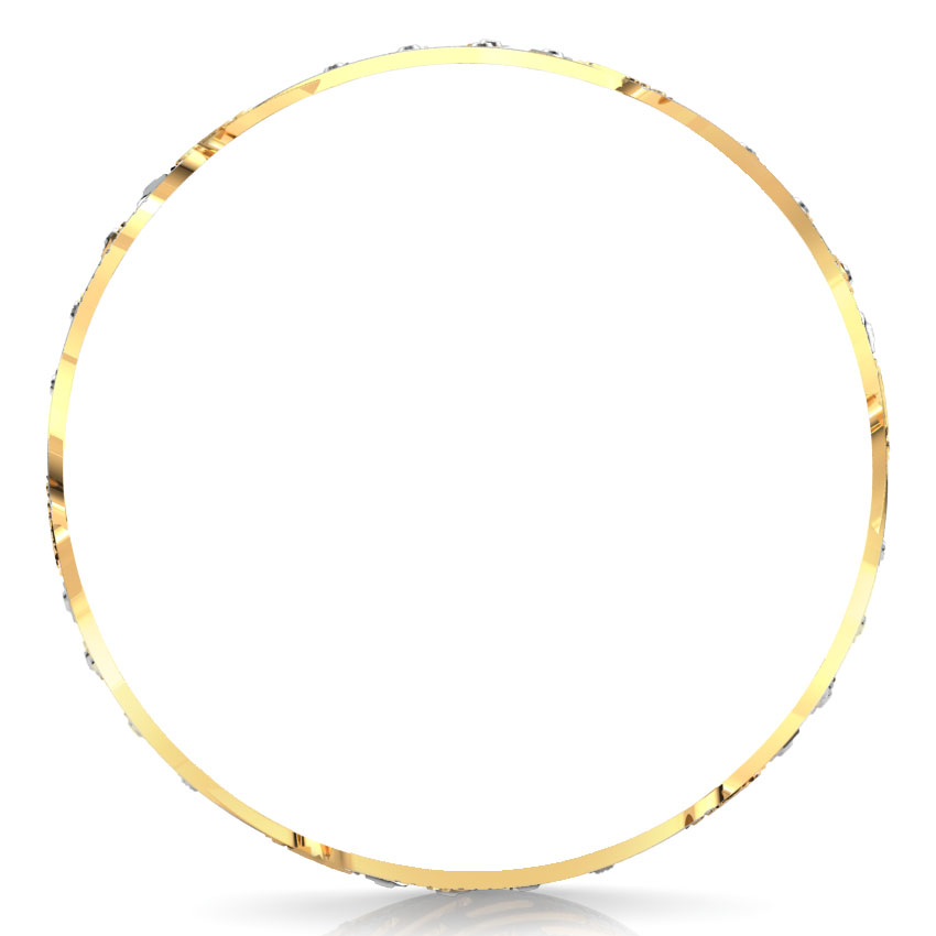 Grooved Paisley Gold Bangle