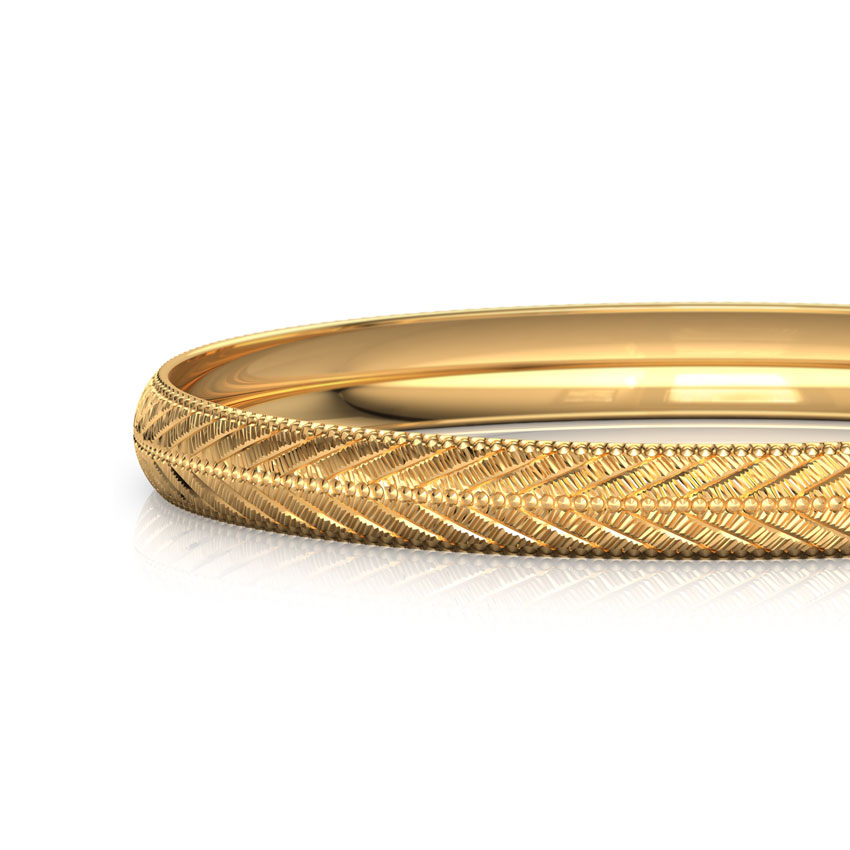 Edged Chevron Gold Bangle