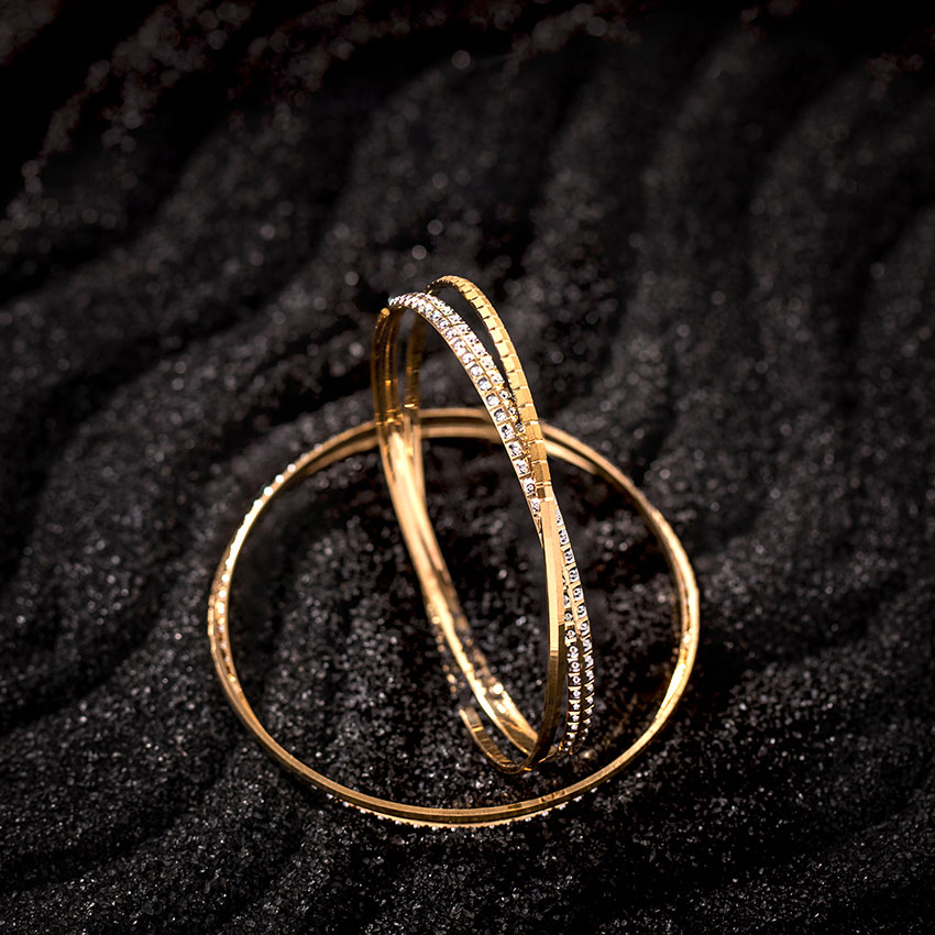 Crossover Texture Gold Bangle Crossover Texture Gold Bangle