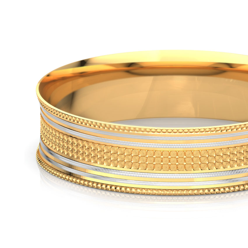 Two-Tone Linear Gold Bangle