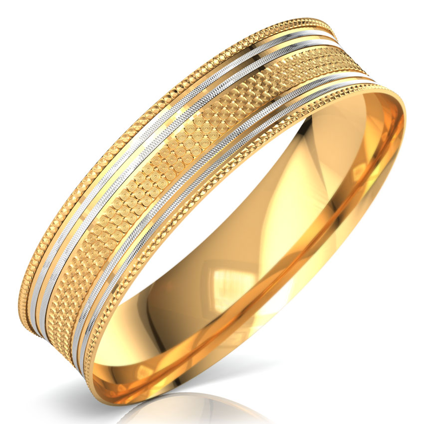 Two-Tone Linear Gold Bangle