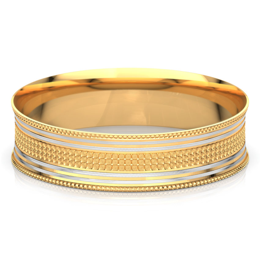 Two-Tone Linear Gold Bangle