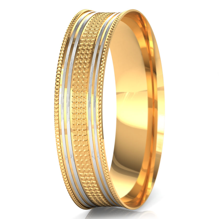 Two-Tone Linear Gold Bangle