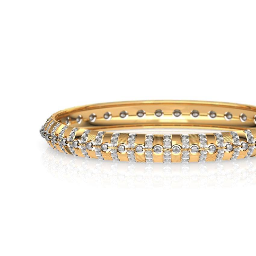 Cutout and Bead Gold Bangle
