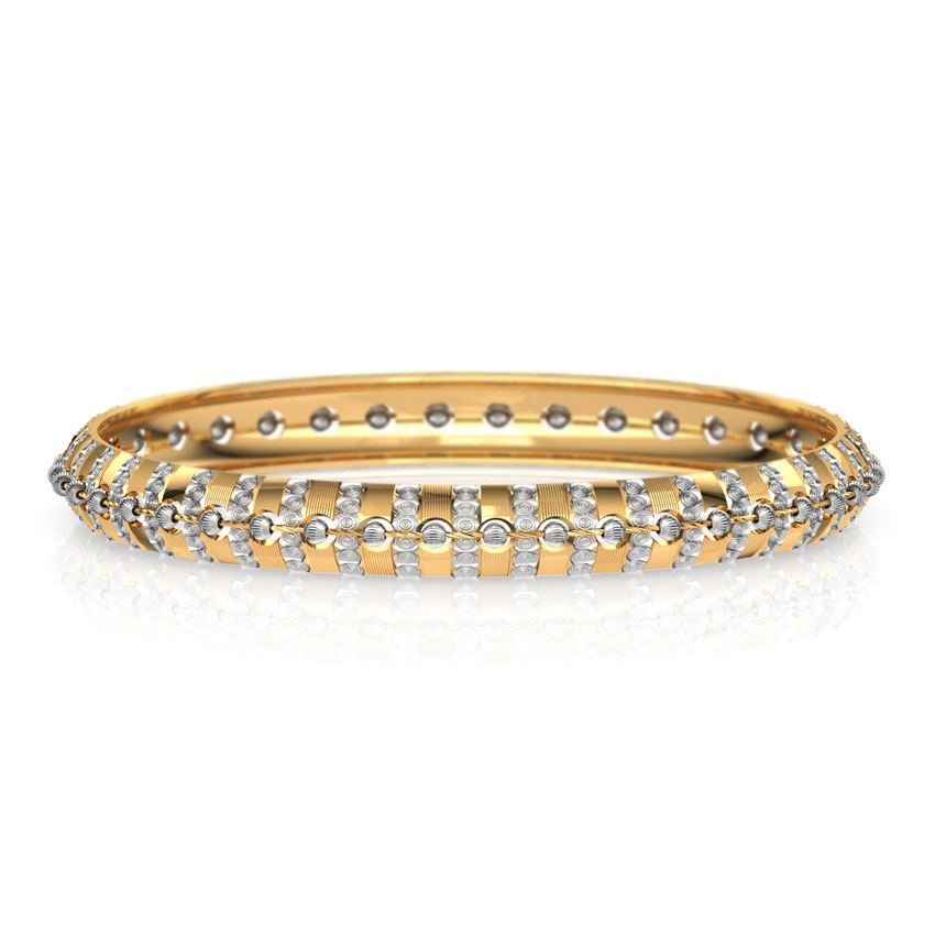 Cutout and Bead Gold Bangle