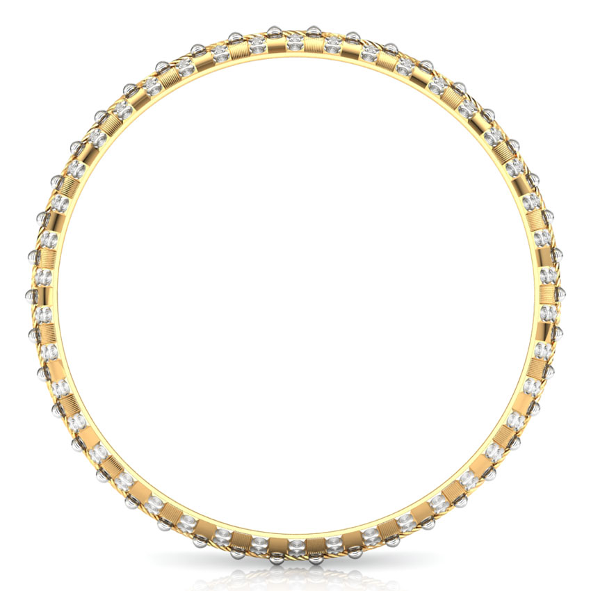 Cutout and Bead Gold Bangle