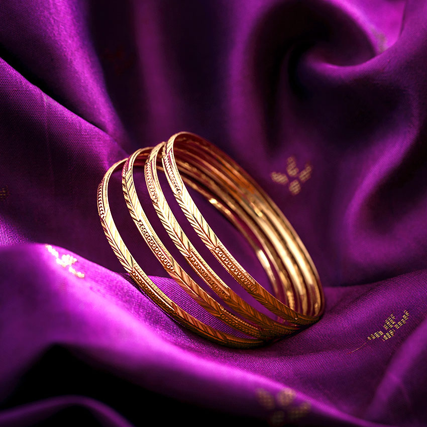 Chevron Pattern Bangle Set of 2