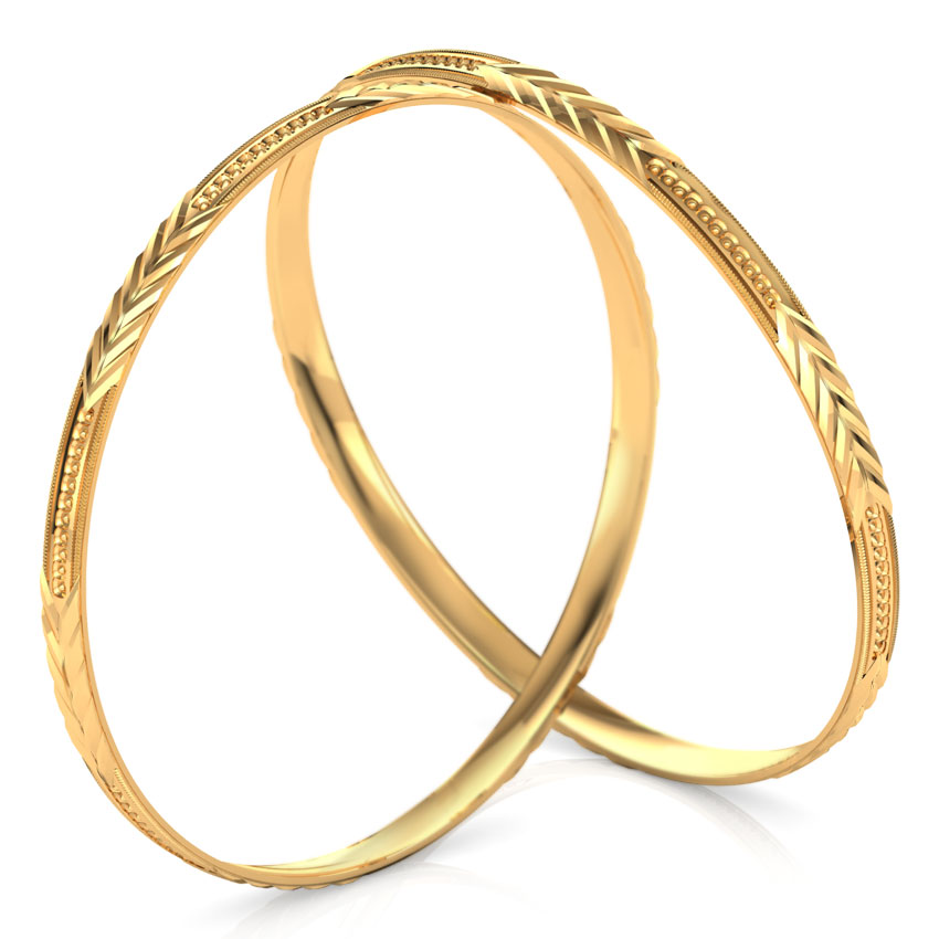 Chevron Pattern Bangle Set of 2