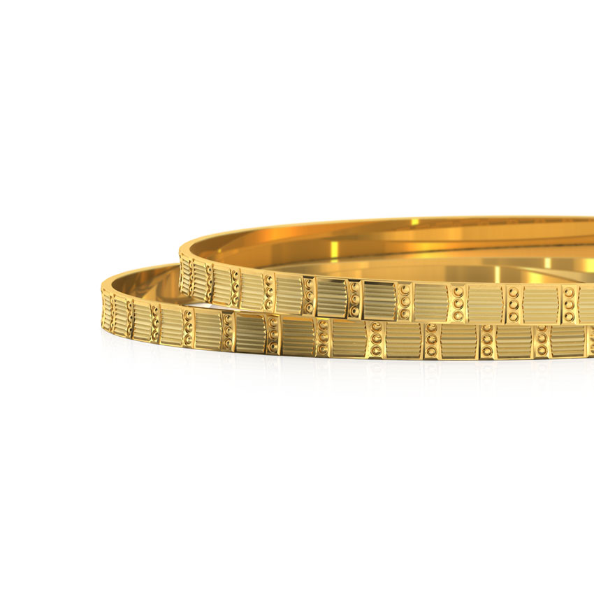 Textured Gold Bangle Set of 2