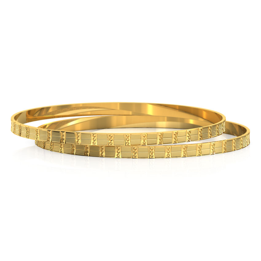 Textured Gold Bangle Set of 2