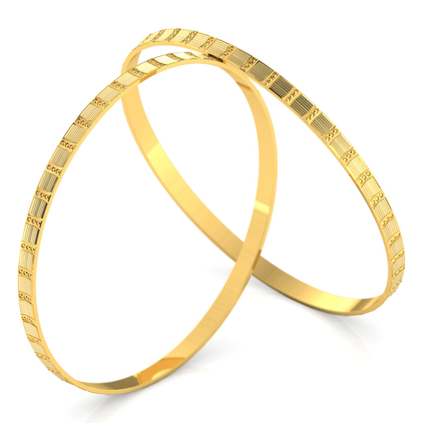 Textured Gold Bangle Set of 2