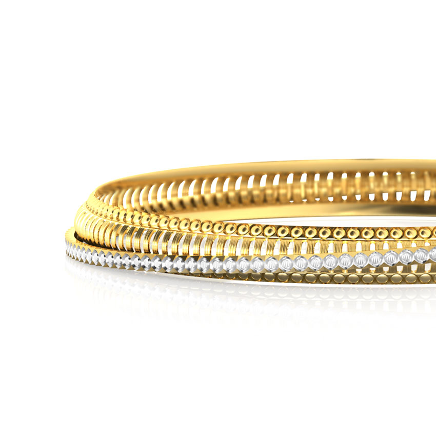 Linear Patterned Gold Bangle