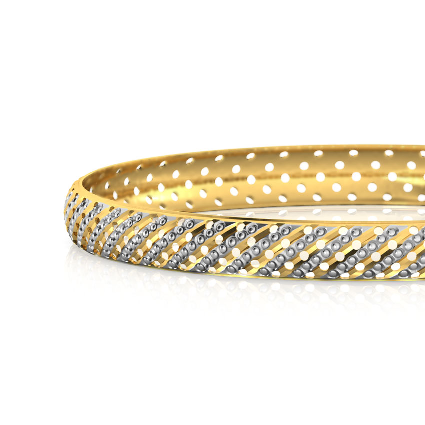 Edgy Lattice Gold Bangle