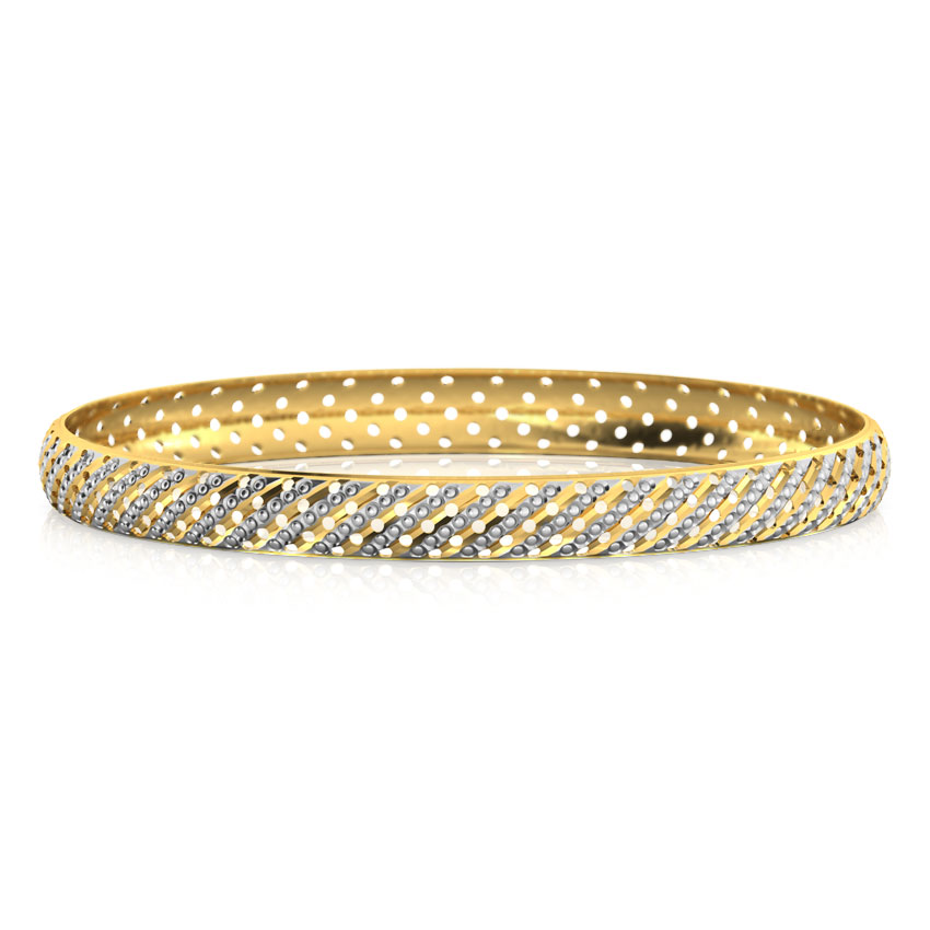Edgy Lattice Gold Bangle