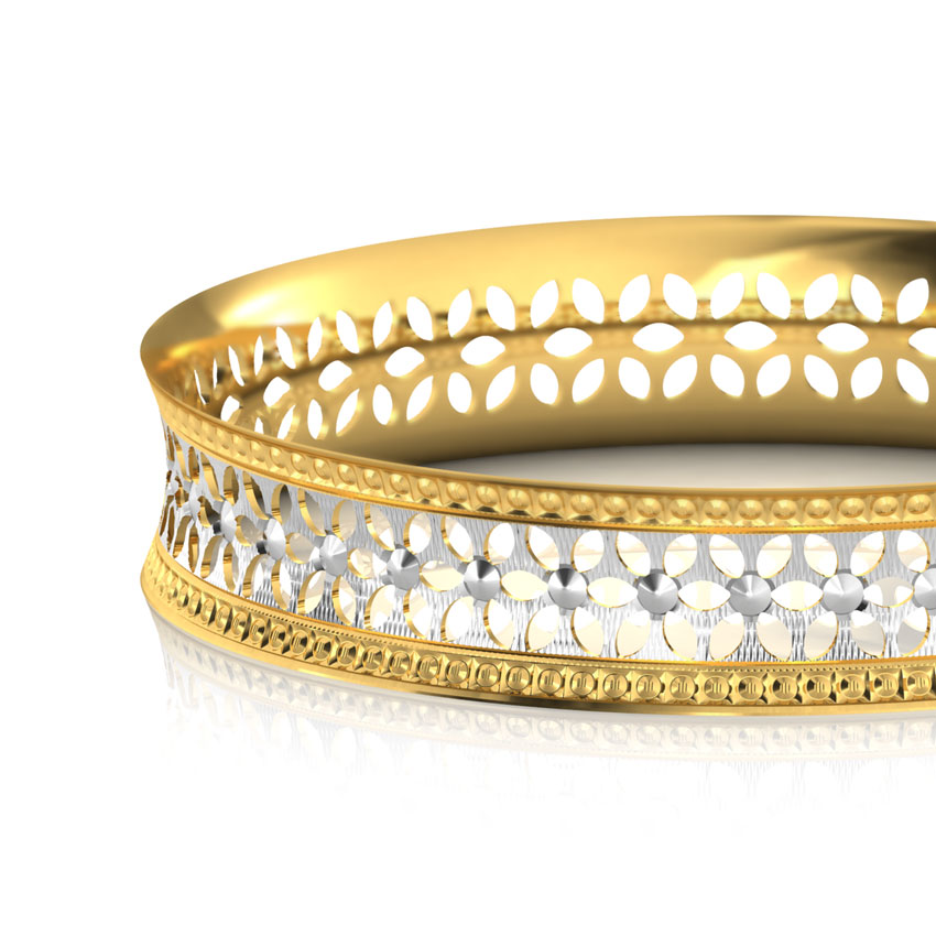 Floret Cutout Gold Bangle