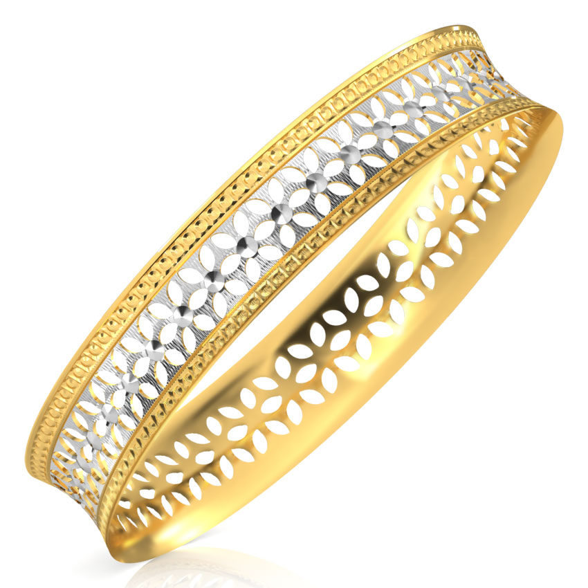 Floret Cutout Gold Bangle