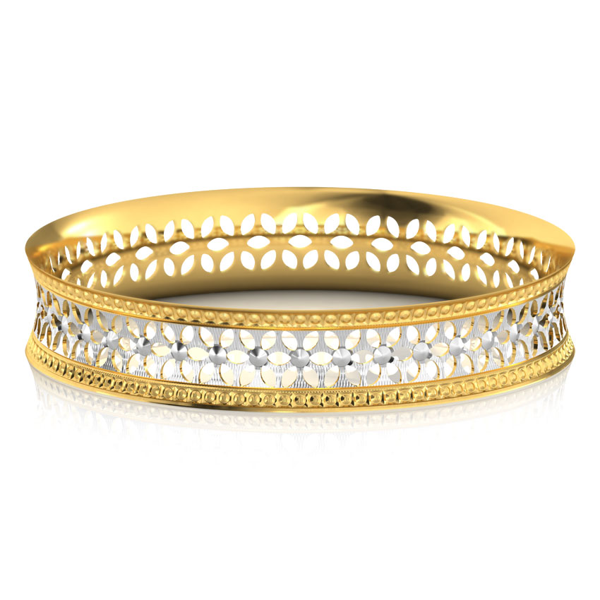Floret Cutout Gold Bangle