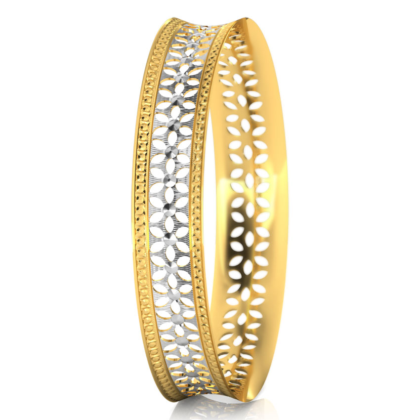 Floret Cutout Gold Bangle