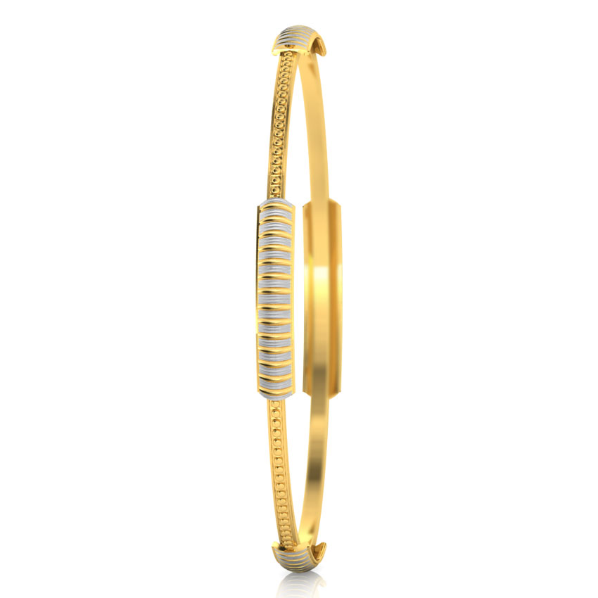 Linear Groove Gold Bangle