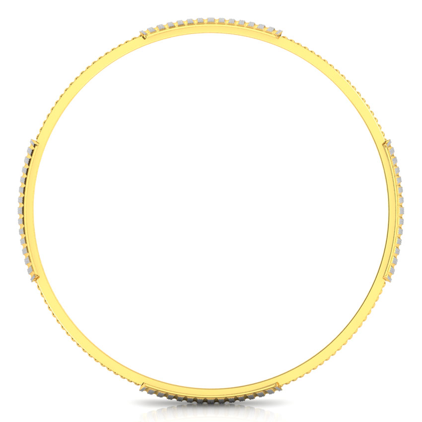 Linear Groove Gold Bangle