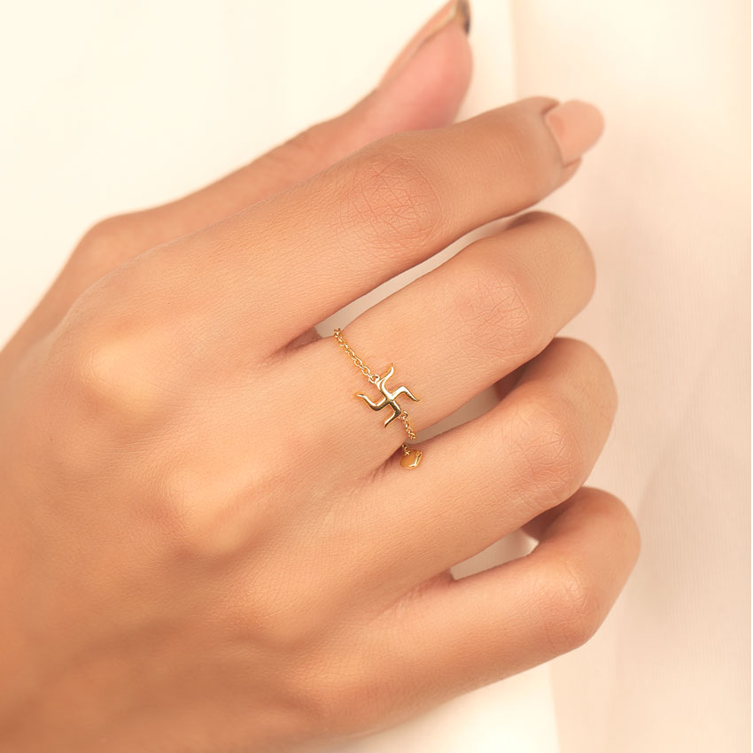 Swastik Gold Flexi Ring Swastik Gold Flexi Ring