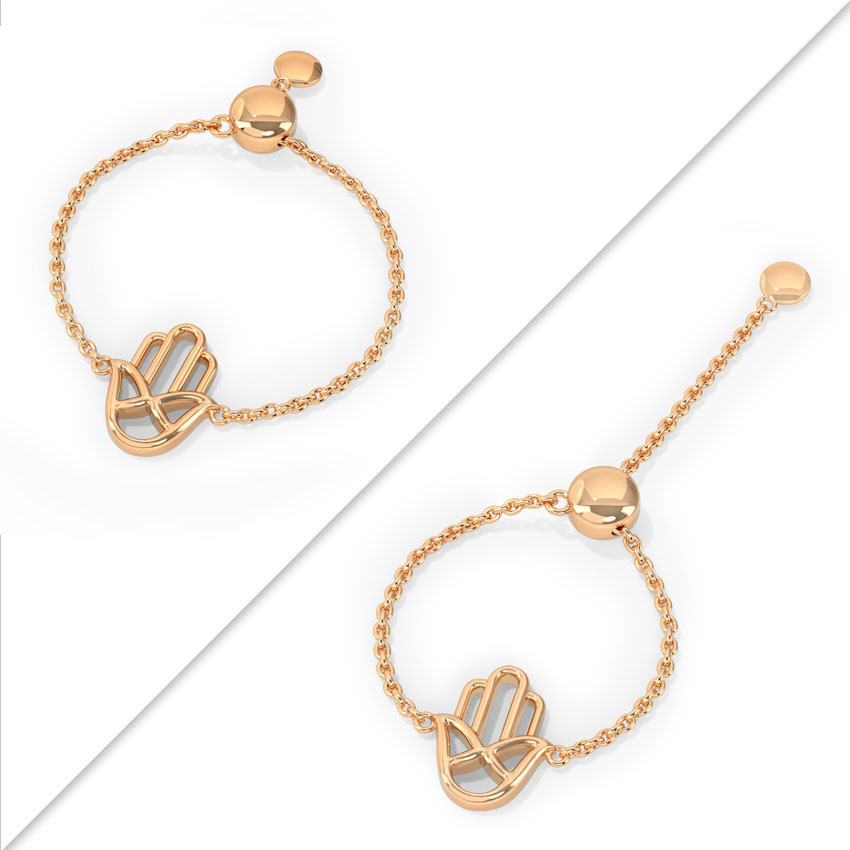 Hamsa Gold Flexi Ring