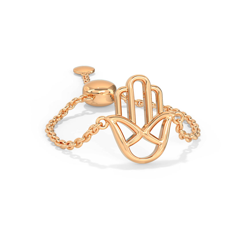 Hamsa Gold Flexi Ring