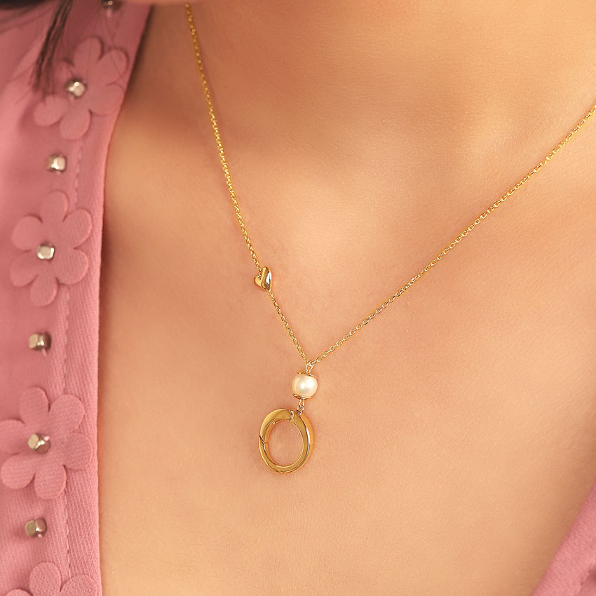 Halo Pearl Charm Holder Necklace Halo Pearl Charm Holder Necklace