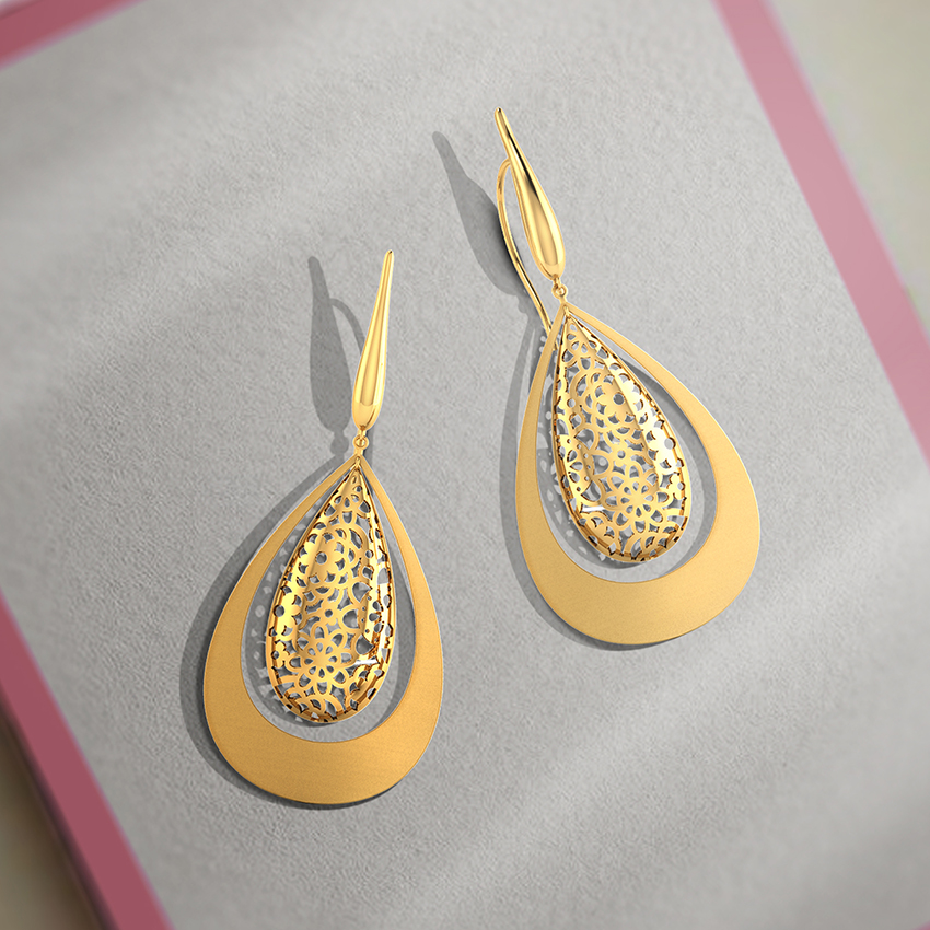Ann Dewdrop Cutout Drop Earrings Ann Dewdrop Cutout Drop Earrings
