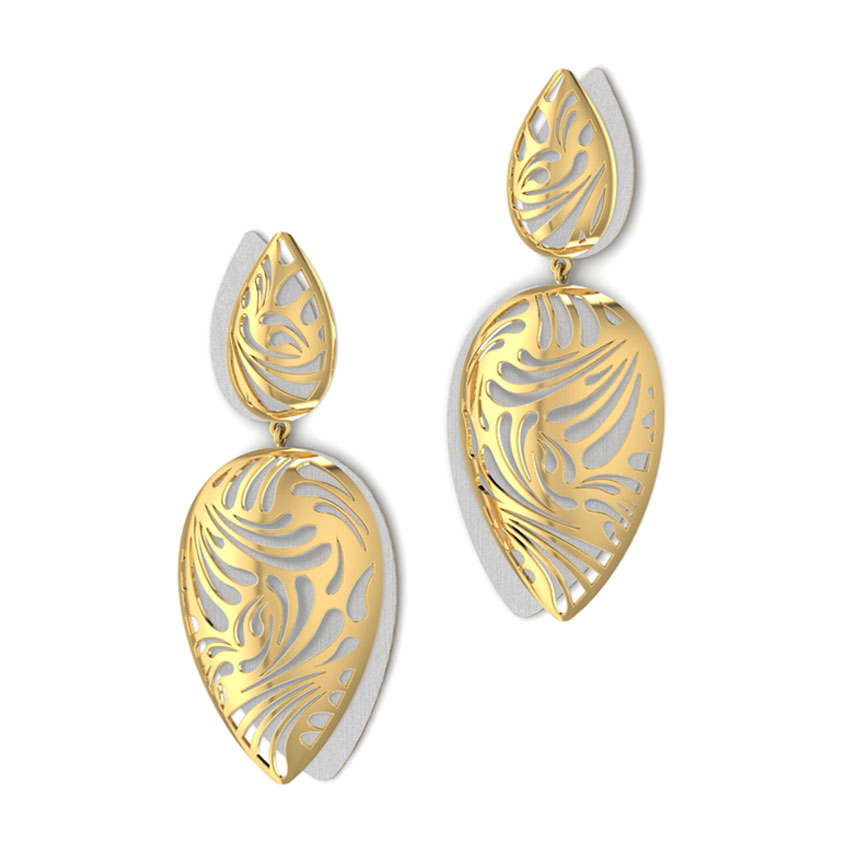 Kim Layered Leafy Drop Earrings