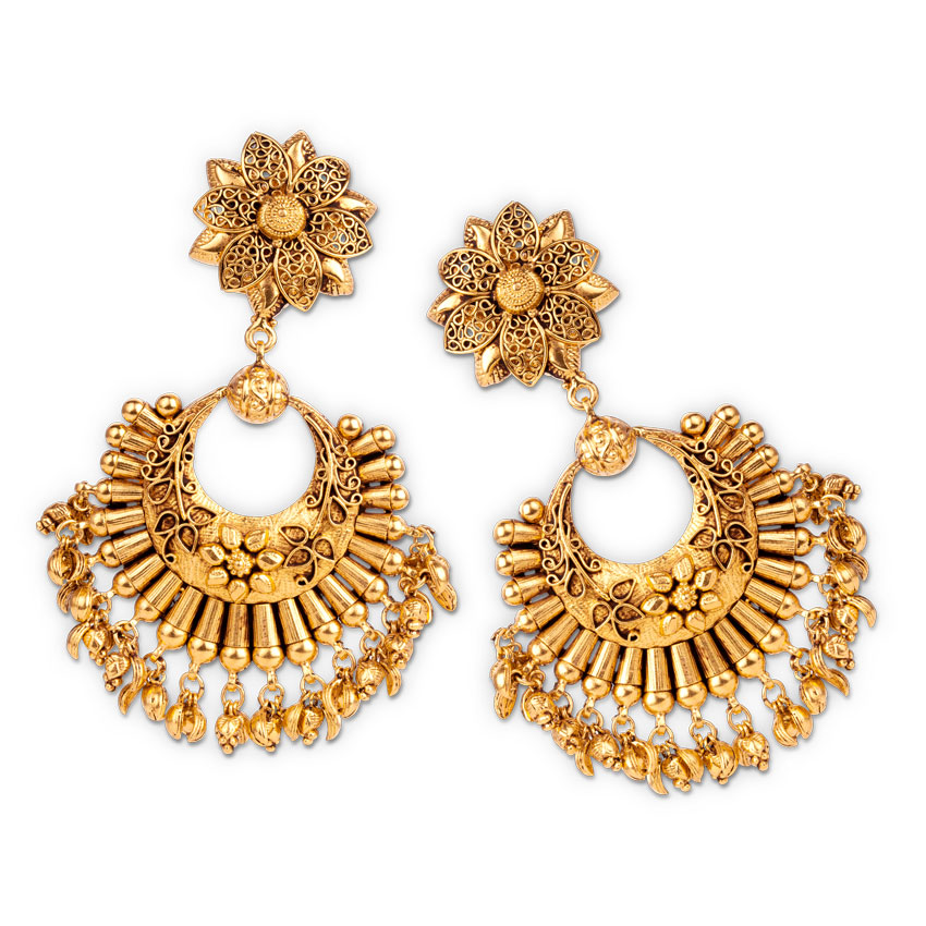 Subra Beaded Chand Bali