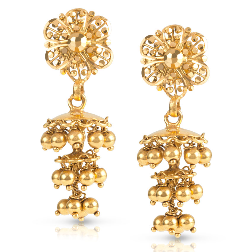 Aahana Gold Drop Earrings