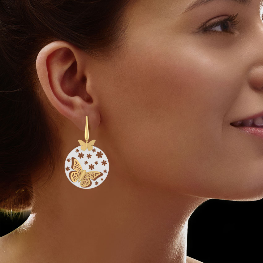 Faye Butterfly Gold Drop Earrings