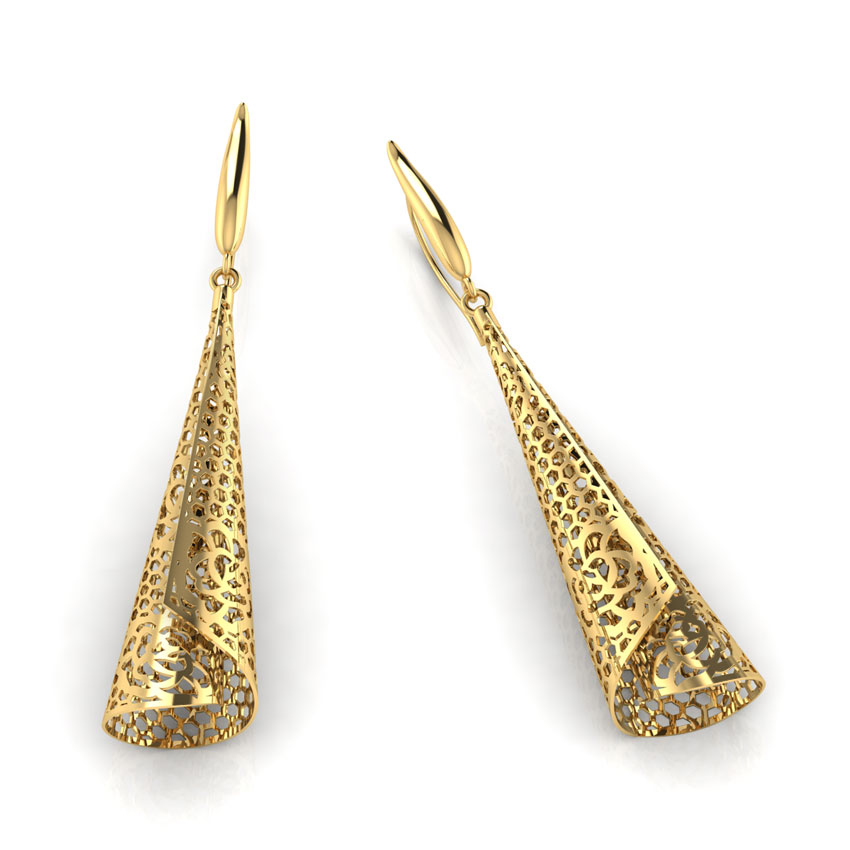 Peach Ruffle Drop Earrings