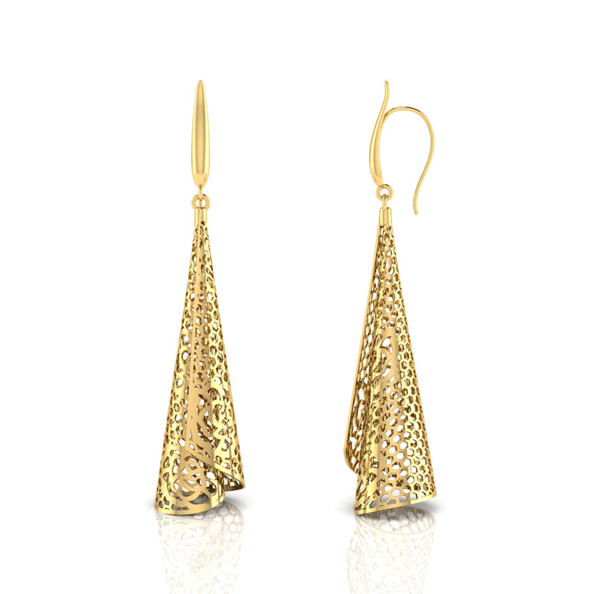 Peach Ruffle Drop Earrings