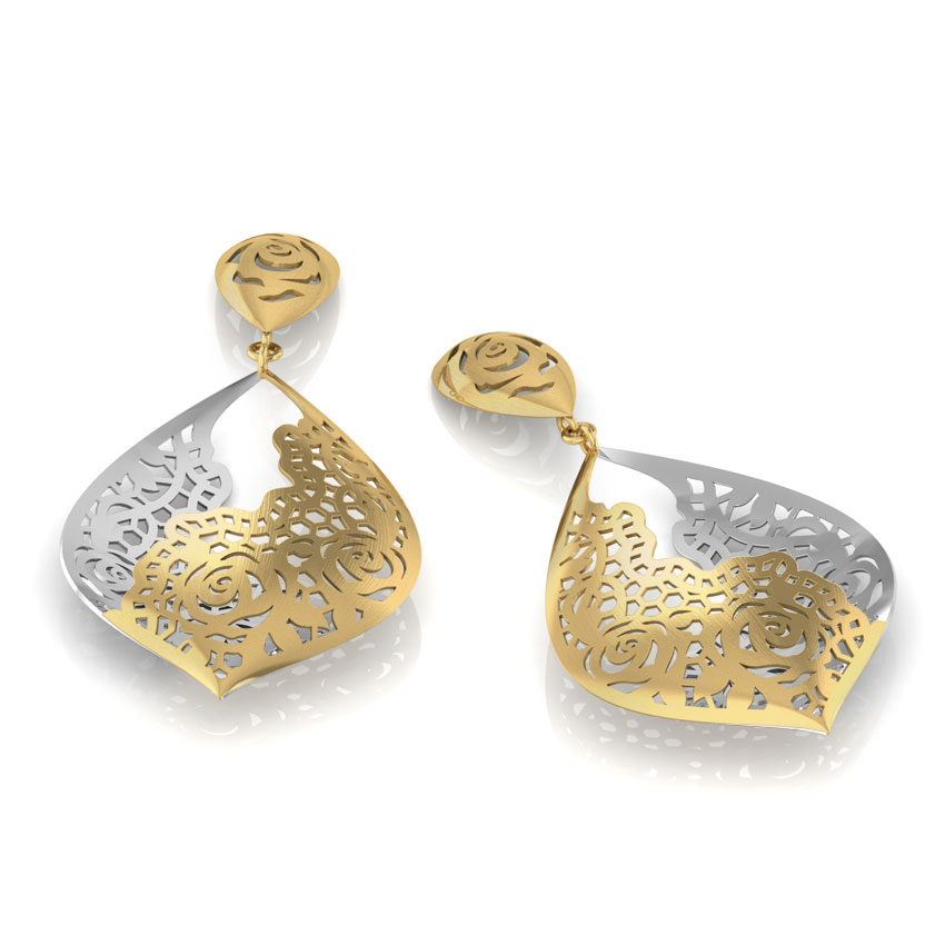 Crimson Lace Edge Drop Earrings Crimson Lace Edge Drop Earrings