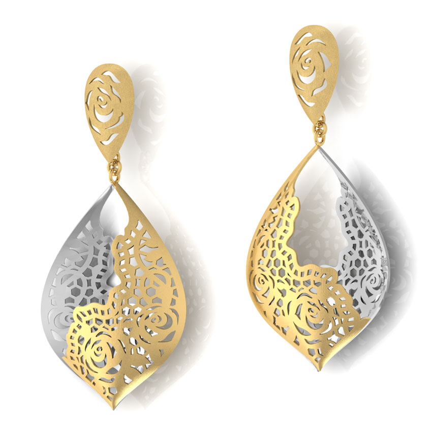 Crimson Lace Edge Drop Earrings Crimson Lace Edge Drop Earrings