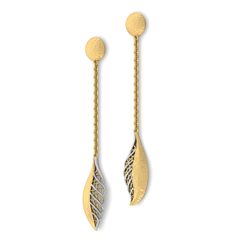 Aine Hammered Drop Earrings