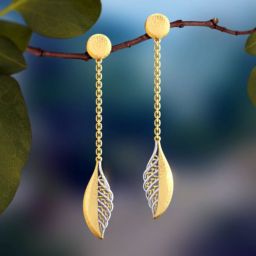 Aine Hammered Drop Earrings