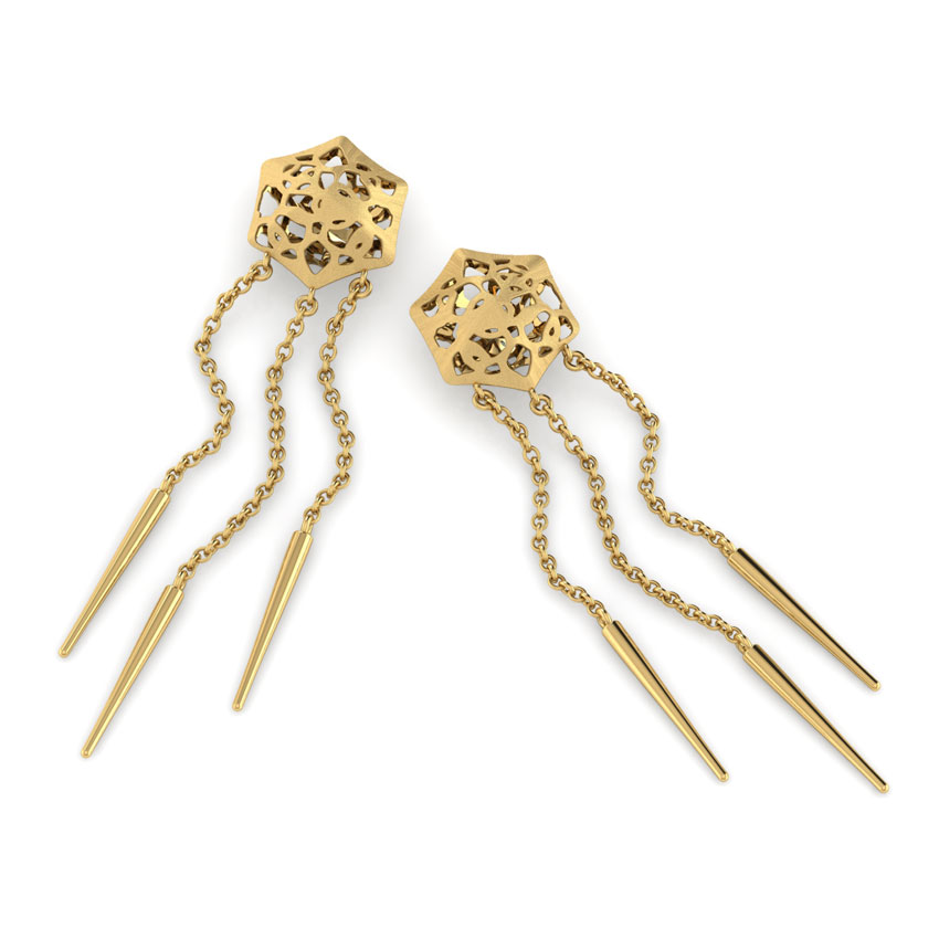 Abbey Cutout Gold Drop Earrings