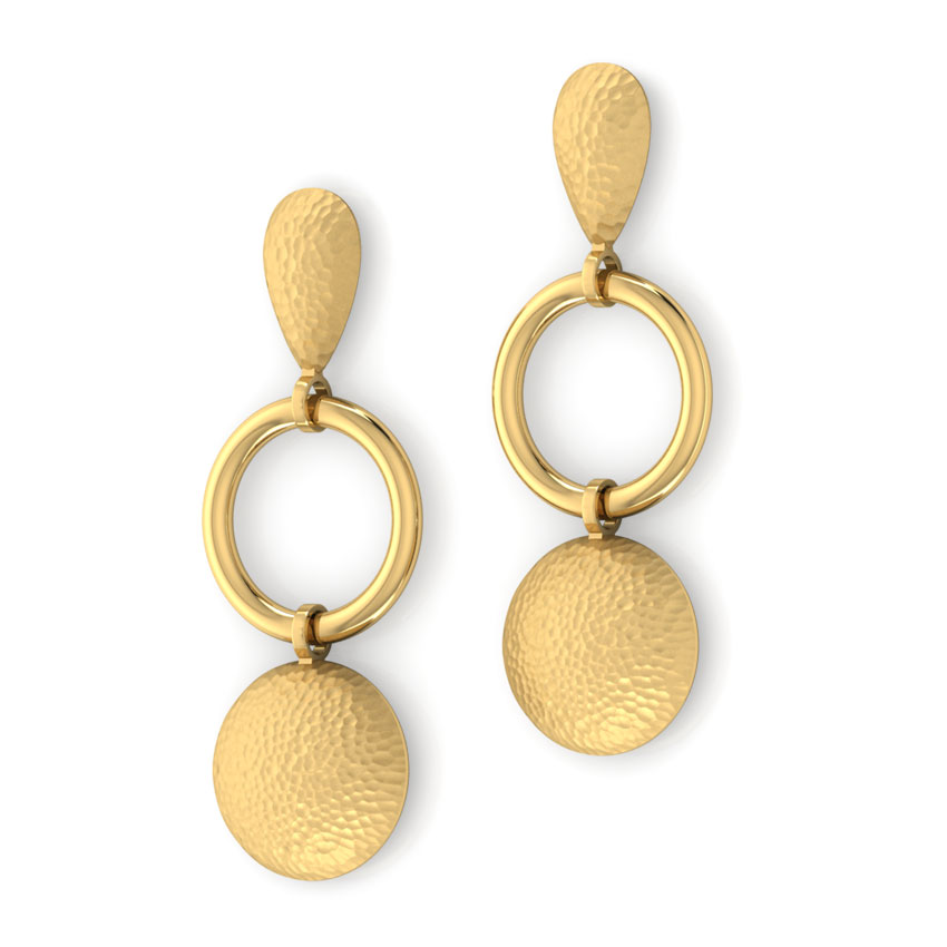 Connie Hammered Gold Drop Earrings